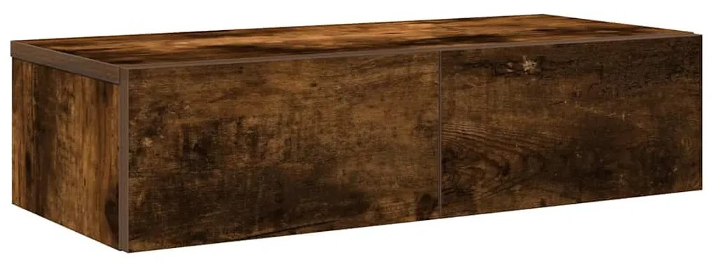Falipolc fiókokkal füstölt tölgy 60x26,5x15 cm műszaki fa