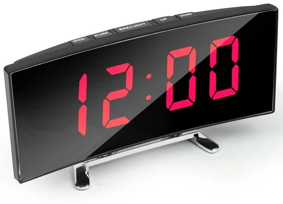 Tükrös Íves Design LED Digitális ébresztő óra - DT-6507