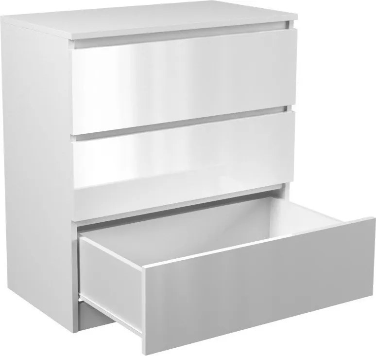 M3 fiókos szekrény, fényes fehér