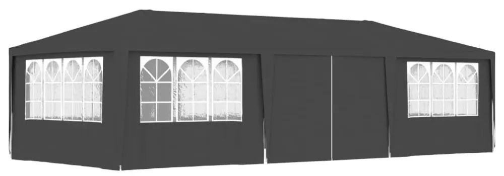 antracitszürke rendezvénysátor oldalfalakkal 4 x 9 m 90 g/m²