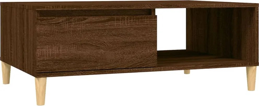 vidaXL barna tölgyszínű szerelt fa dohányzóasztal 90 x 60 x 35 cm