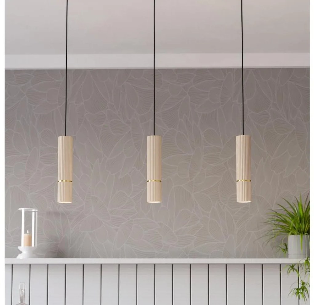 Eglo 901152 - LED Csillár zsinóron CAMINIA 3xGU10/5W/230V 3000K bézs