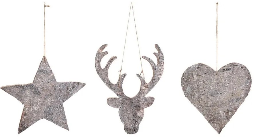 Christmas Ecorce 3 db-os karácsonyfadísz szett - Côté Table