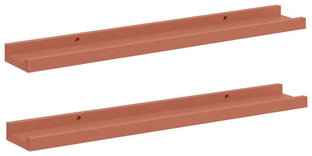 Falpolc polcokkal tárolóval 2 pcs Piros 60 x 9 x 3 cm Faanyag