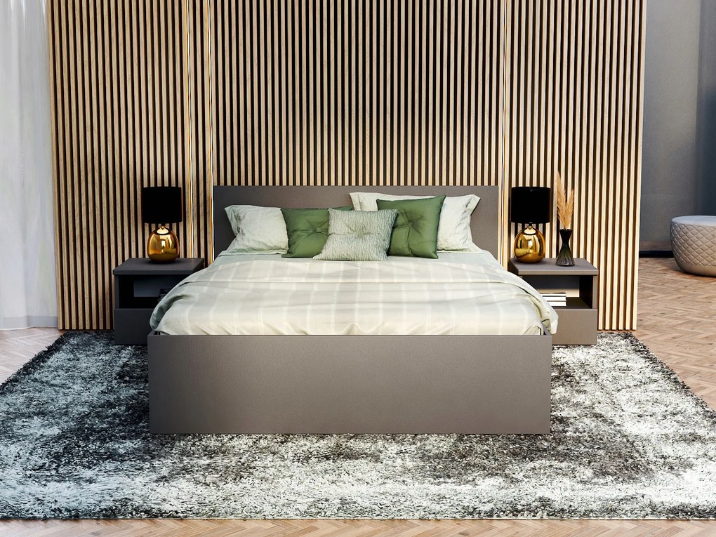 GL DOLLY franciaágy ágyneműtartóval - grafit Méret: 140x200