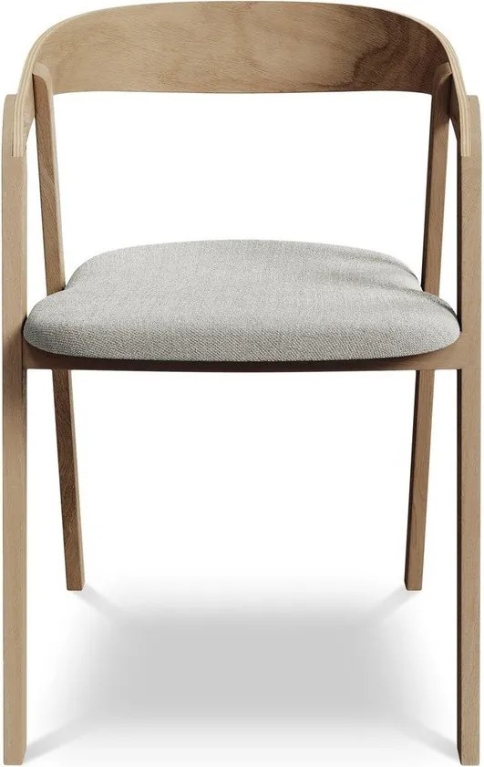 Világosszürke tömörfa étkezőfotel Erika – Makamii