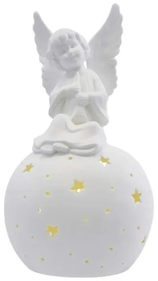 LED karácsonyi dekoráció LED/0,4W/2xAA kerámia angyal