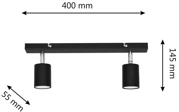 LED Spotlámpa TUNE 2xGU10/4,8W/230V fekete