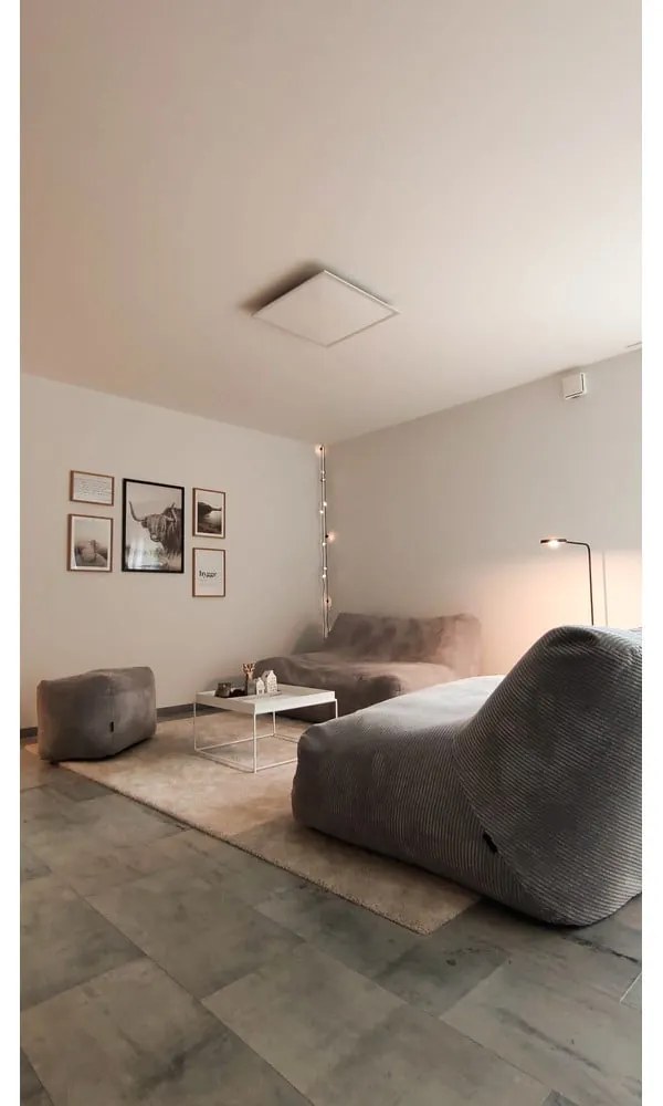 Világosszürke kordbársony babzsákfotel Sofa Tube 160 – SLOWDOWN