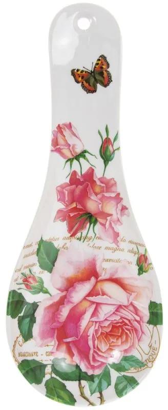 Műanyag fakanáltartó vintage rózsás Redoute Rose