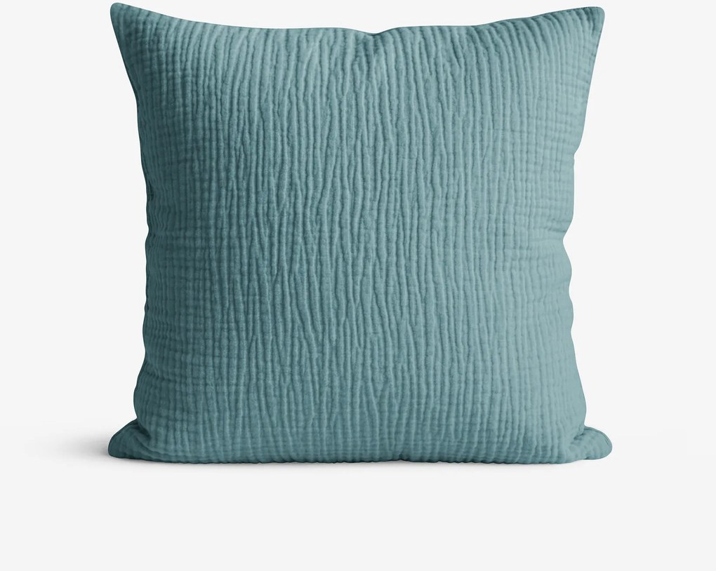 Goldea muszlin párnahuzat - petrolkék 40 x 40 cm