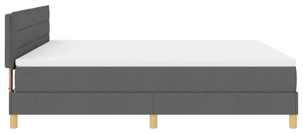 Boxspring ágy matraccal és LED világítással, sötétszürke, 180x200 cm, Szövet