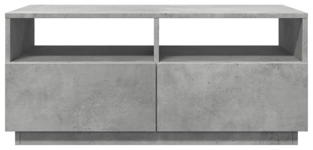betonszürke dohányzóasztal LED-lámpákkal 90x49x40 cm