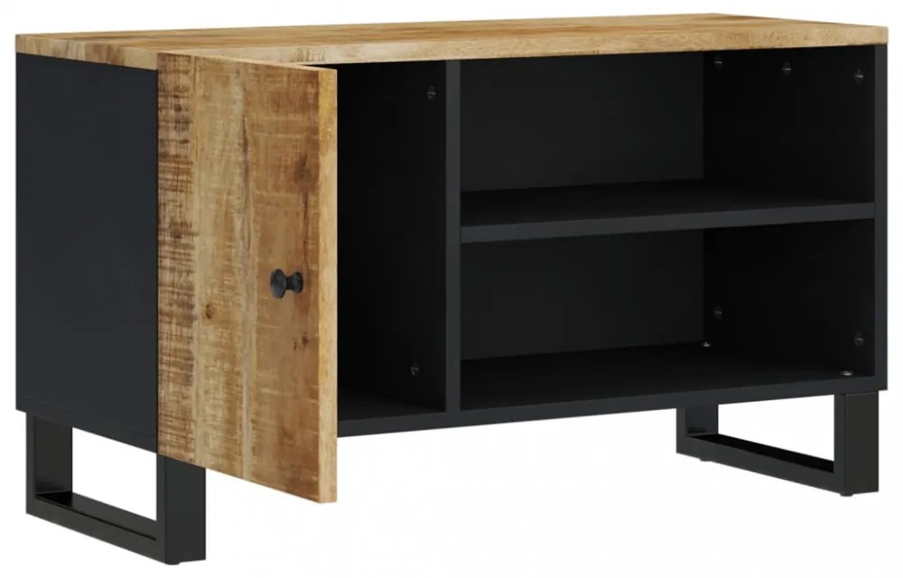 tömör mangó- és szerelt fa TV-szekrény 80 x 33 x 46 cm