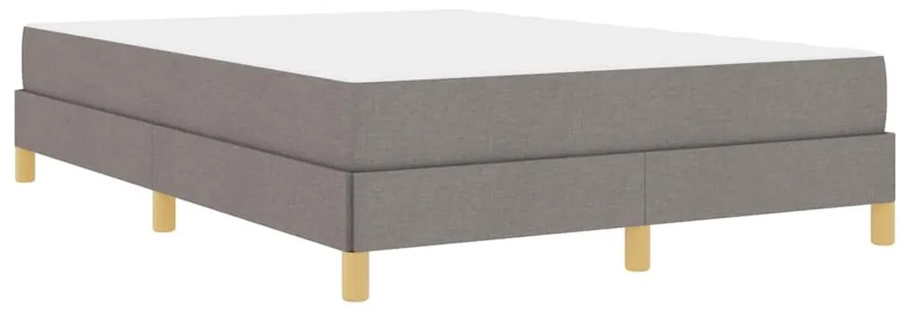 Boxrugós ágy Taupe és Barna 140 x 200 cm Textil és mérnöki fa