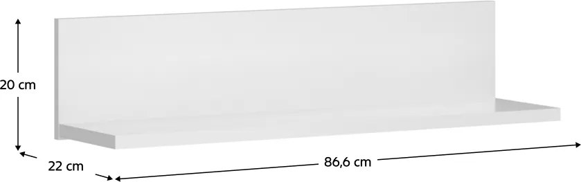 Polc 90, fehér, ERODIN