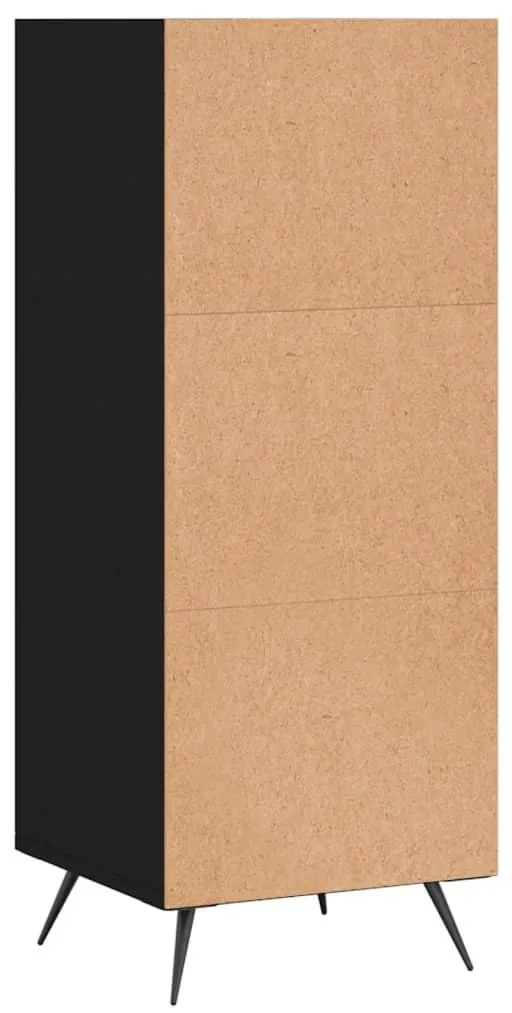 fekete szerelt fa polcos szekrény 34,5 x 32,5 x 90 cm