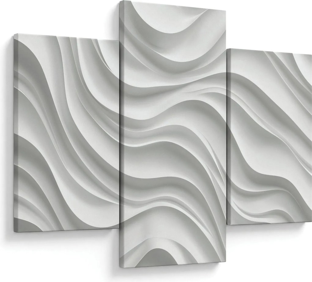 Kép - 3D fehér hullámok (90x60 cm)