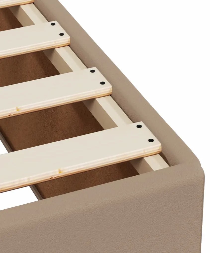 cappuccino színű műbőr ágykeret 80 x 200 cm