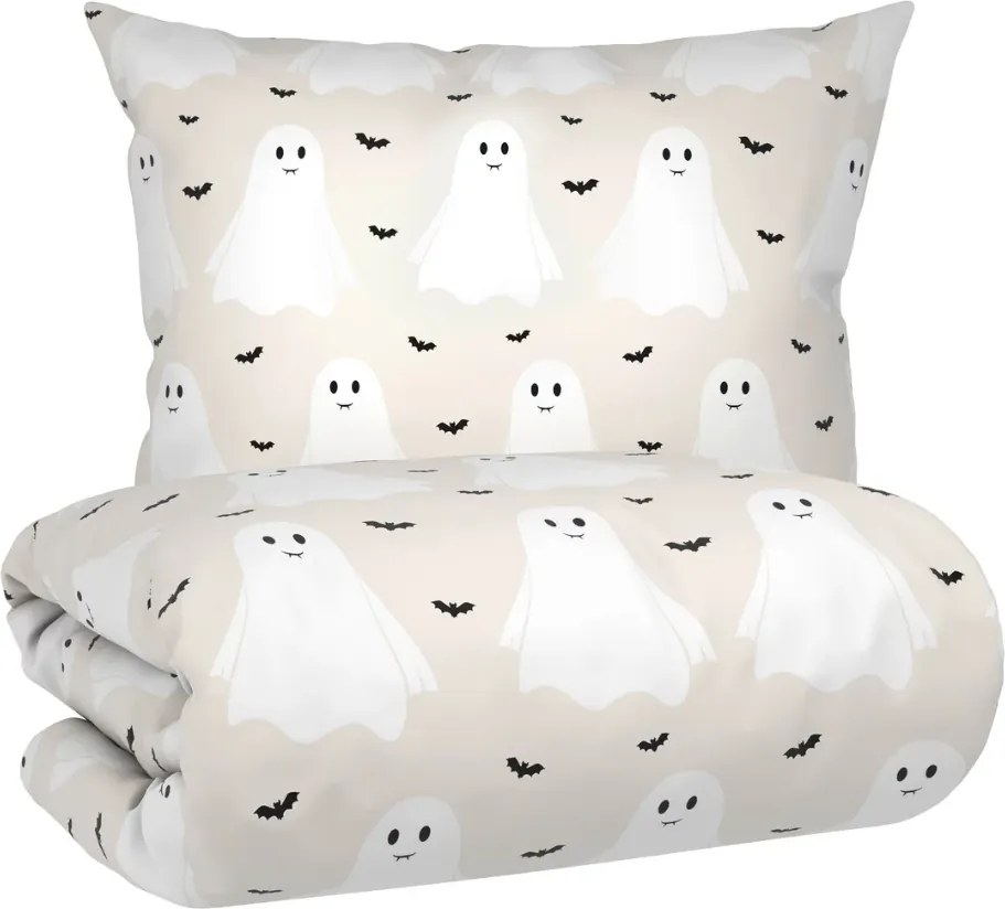 Gyerek pamut ágyneműhuzat GHOSTIE bézs Ágyneműhuzat mérete: 80 x 80 cm | 135 x 200 cm