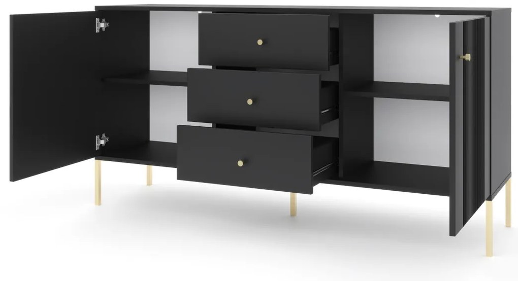 Komód Fekete/Arany Színben. ISEO IS03
