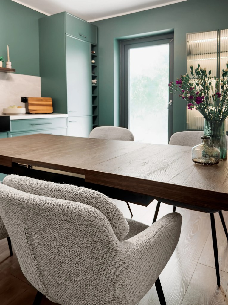 MAZZONI EXPORT GEORGIA Beige Latte (Monza 60 szövet) - MODERN KÁRPITOZOTT BOUCLÉ SZÉK NAPPALIBA/ÉTKEZŐBE/LOFT IRODÁBA