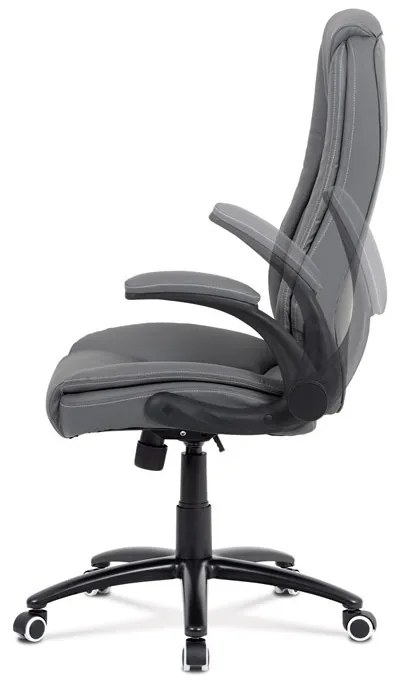 Szürke Ekobőr Irodai Főnöki Szék, Hinta Mechanikával. GREY – KA-G301