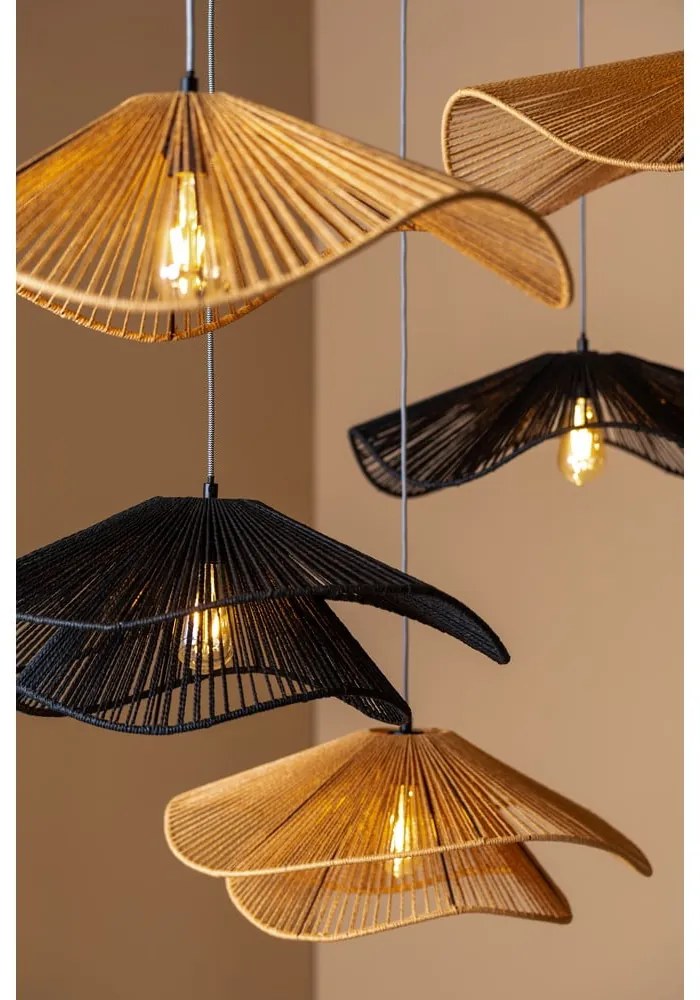 Fekete függőlámpa papír zsinór búrával ø 62 cm Sombra – Leitmotiv