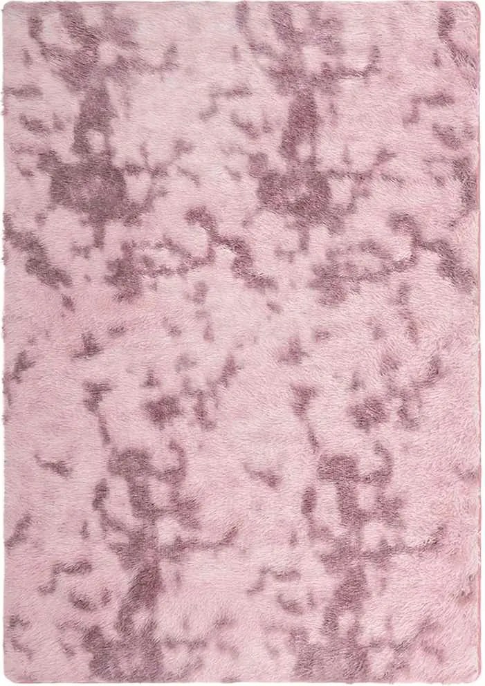 vidaXL poros rózsaszín hosszú szálú NAVARRA bozontos szőnyeg 240x340cm