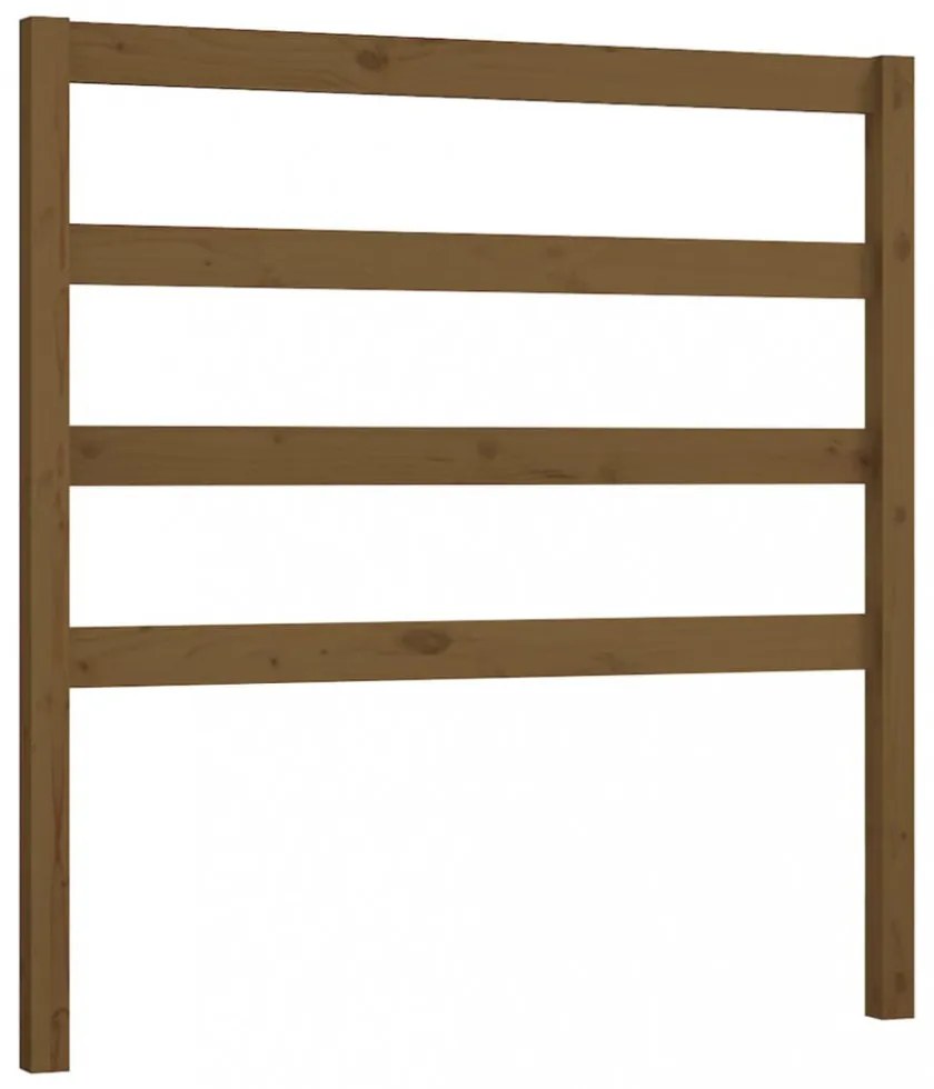 mézbarna tömör fenyőfa ágyfejtámla 95 x 4 x 100 cm