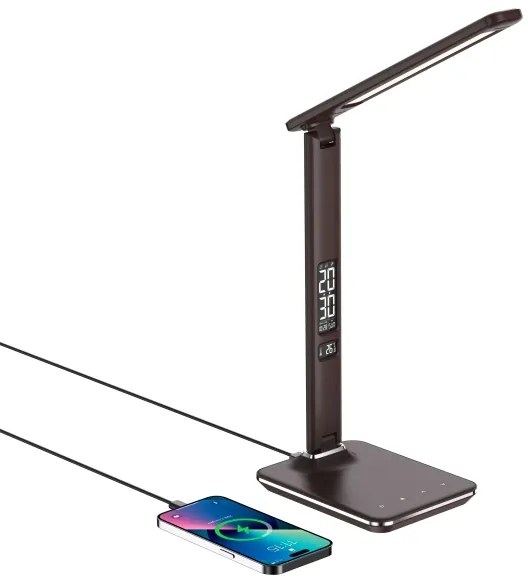 Brilagi-LED Fényerőszabályozható lámpa vezeték nélküli töltéssel REGINA LED/8,5W/230V barna