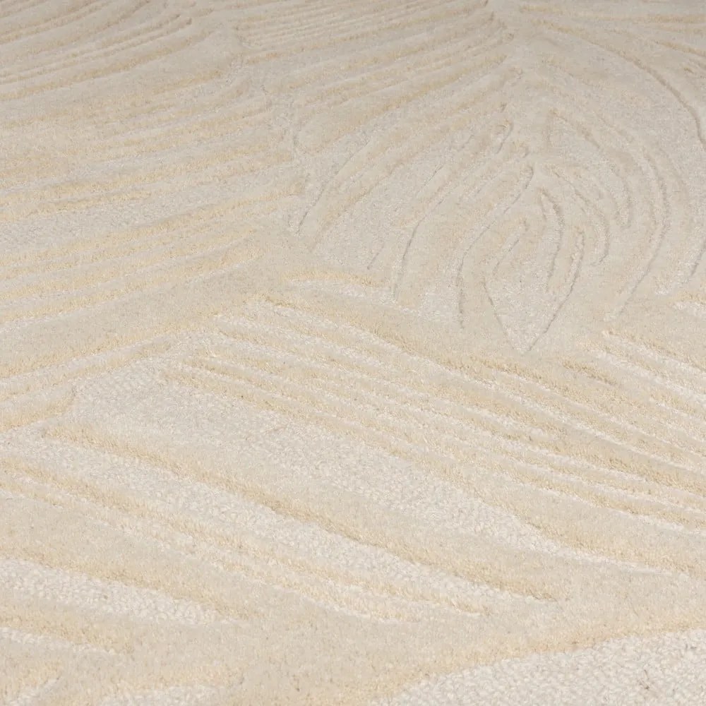 Bézs gyapjú futószőnyeg 60x230 cm Lino Leaf – Flair Rugs