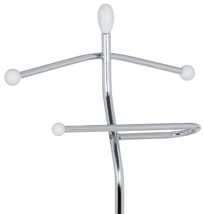 82646 Fehér szobainas, tömör fa és krómozott fém. Teherbírás 6 kg.