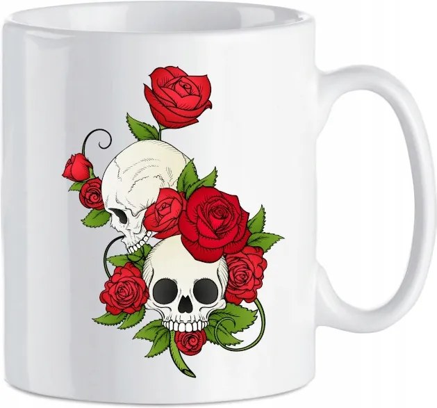 Koponya mintás bögre Rózsa 330 ml