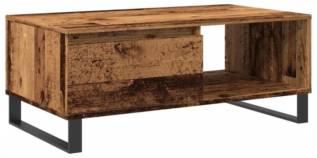 Antik fa színű szerelt fa dohányzóasztal 90 x 50 x 36,5 cm