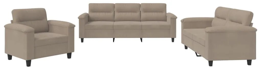 vidaXL 3 részes tópszínű mikroszálas szövet ülőgarnitúra párnákkal