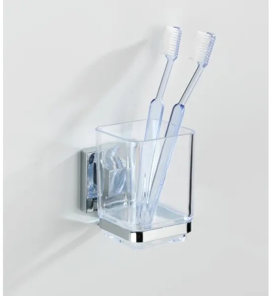 WENKO 22680100 - VACUUM-LOC QUADRO ED pohár 7,5 x 10 cm, ezüst/fényes króm/átlátszó
