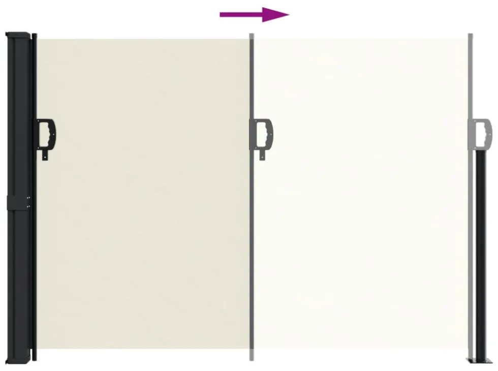krémszínű behúzható oldalsó napellenző 140 x 600 cm