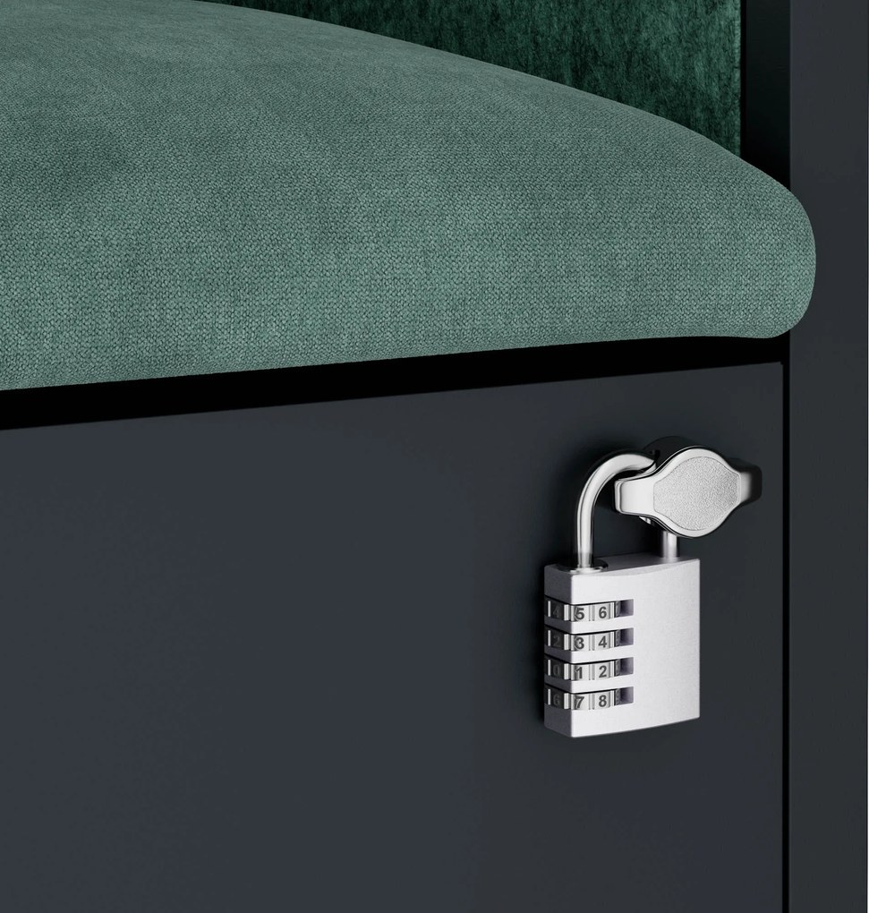 Akusztikus fülke SALLY MentalBox 600 mm – antracit váz, zöld ülés