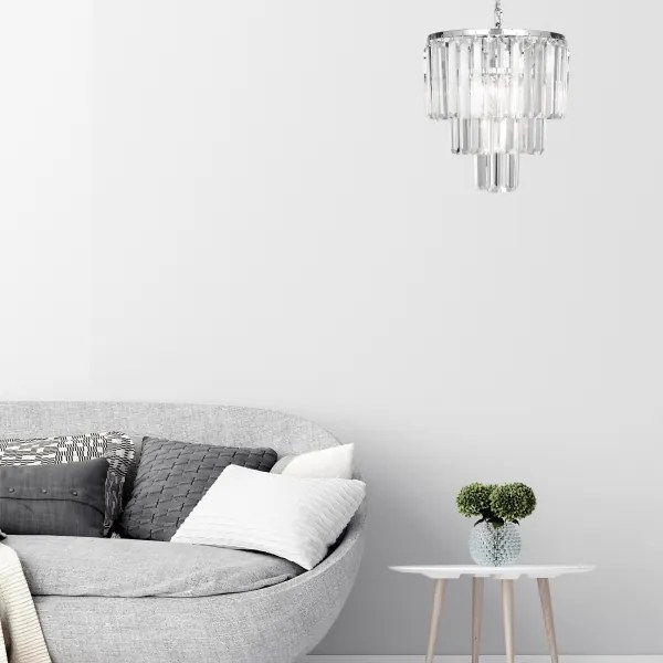 Brilagi - LED Kristály csillár láncon MOZART 4xE14/40W/230V fényezett króm