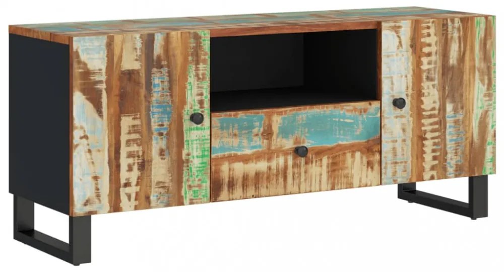 tömör újrahasznosított és szerelt fa TV-szekrény 105x33,5x46 cm