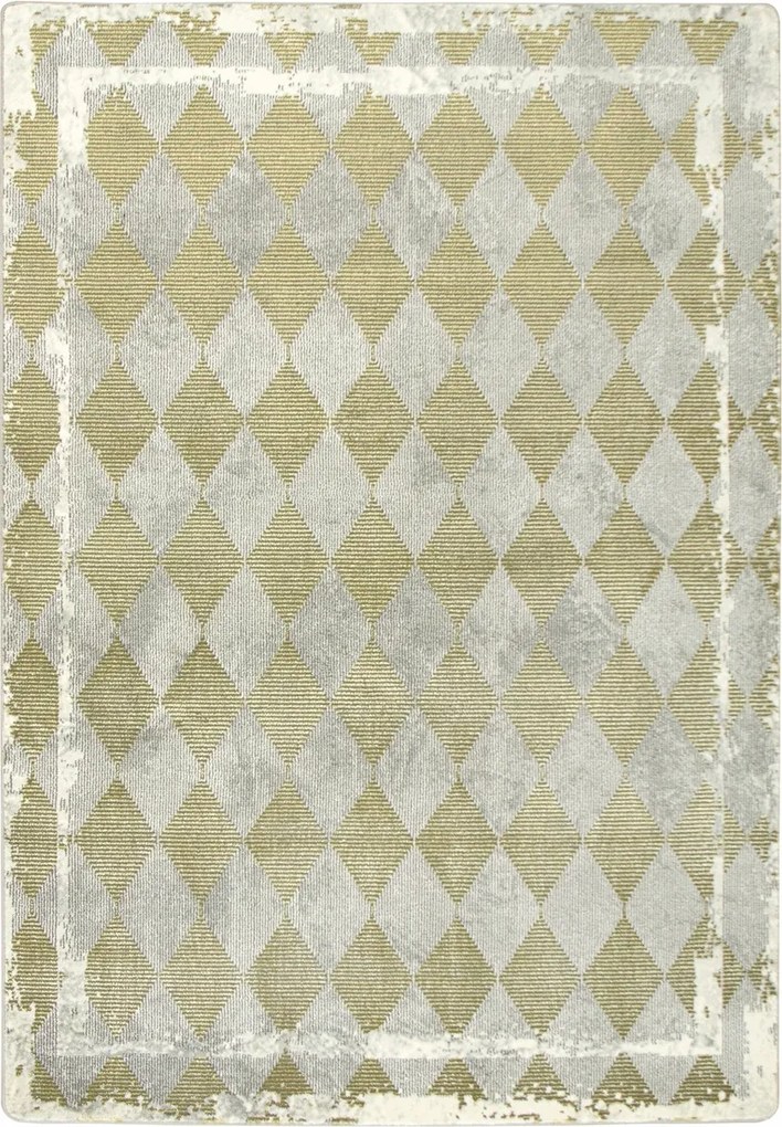 133x190 cm Elegáns Csillogó Szőnyeg Arany Rombuszokkal