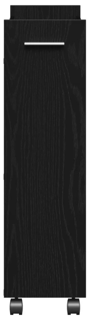 gördíthető szekrény fekete tölgy 60x22x79 cm mérnöki fa