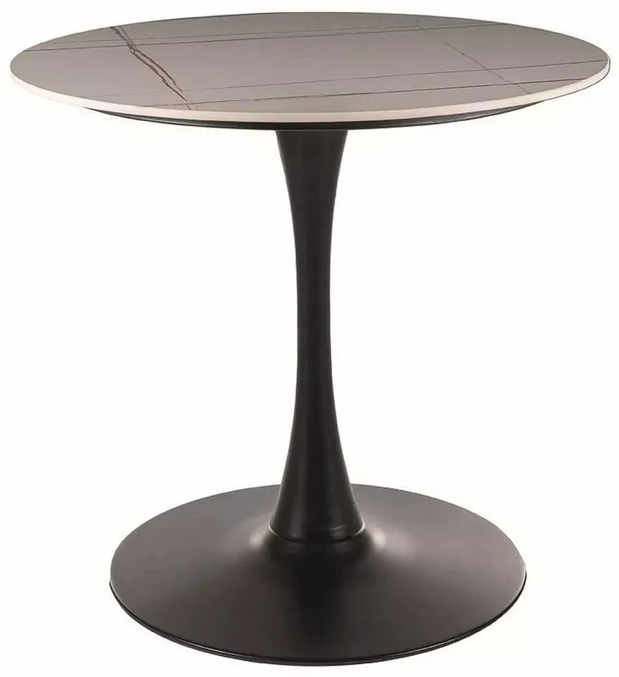Espero étkezőasztal 80 cm, márvány / fekete