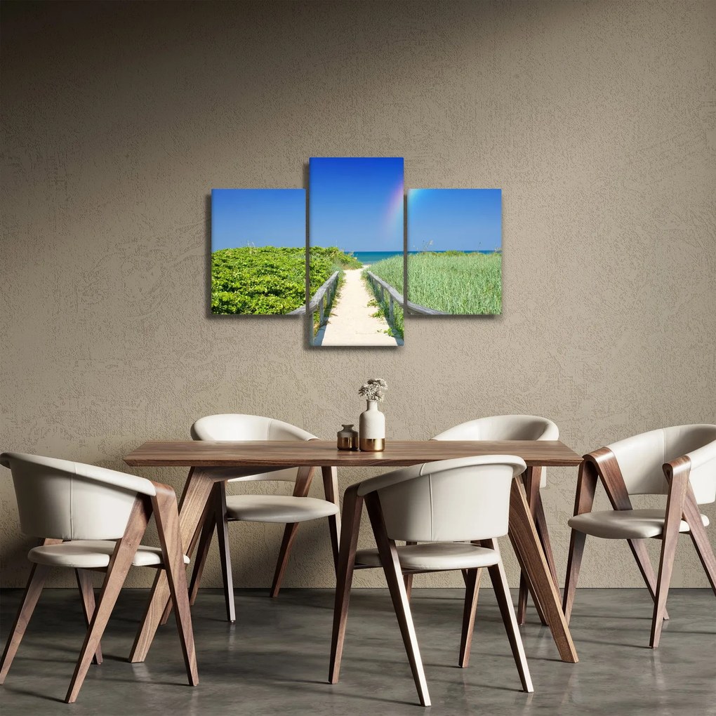 Kép - Tájkép és a szivárvány (90x60 cm)