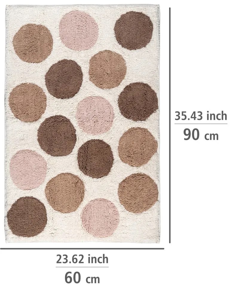 Barna-bézs bio pamut fürdőszobai kilépő 60x90 cm Tibet – Wenko