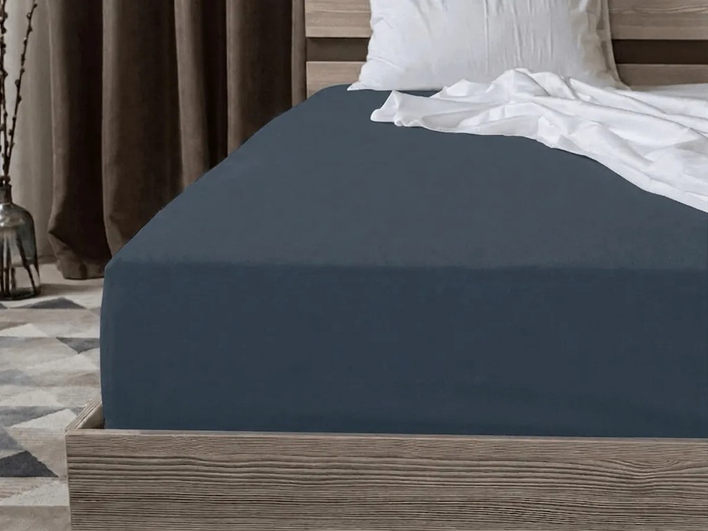 Pamut gumis lepedő STANDARD 90 x 200 cm szürkéskék