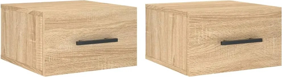 vidaXL 2 db sonoma tölgy falra szerelhető éjjeliszekrény 35x35x20 cm