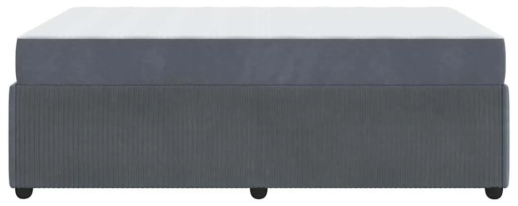 Ágykeret matraccal matracmal Sötétszürke 120 x 190 cm Bársony