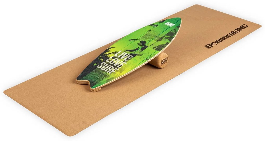 Indoorboard Wave, egyensúlyozó deszka, alátét, henger, fa / parafa